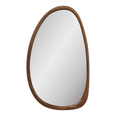 Miroir Mural Luxon En Mdf Effet Bois, Forme Organique 38,5x64,5 Cm