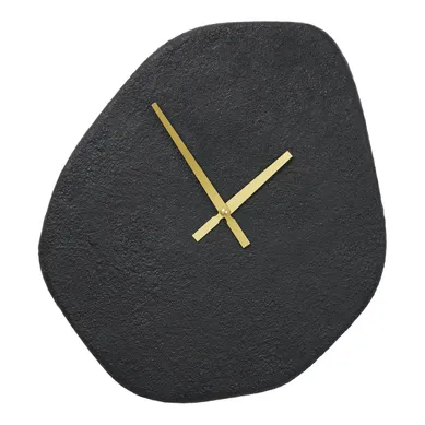 Horloge Murale Vienna En Béton Noir Forme Organique 38x45 Cm
