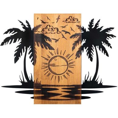 Décoration Murale En Bois Et Métal Walnut Hawaï