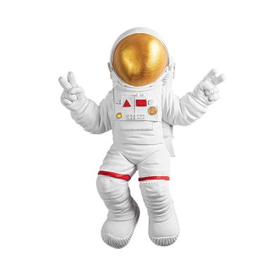 Statue Murale Astronaute Akers L35xh47cm Blanc Et Or Statue Murale Astronaute Akers L35xh47cm Blanc Et Or