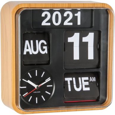 Horloge En Plastique Mini Flip 24.5 Cm Bambou
