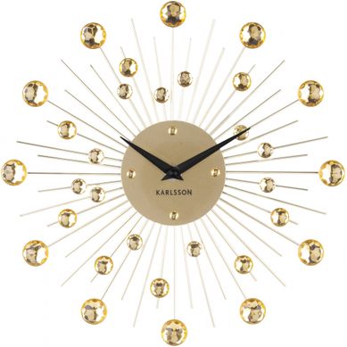 Horloge Ronde En Métal Sunburst 30 Cm Doré