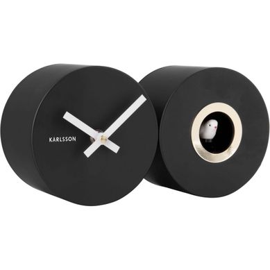 Horloge Murale Duo Cuckoo - Noir - 26 X 7,2 X 13 Cm - Karlsson