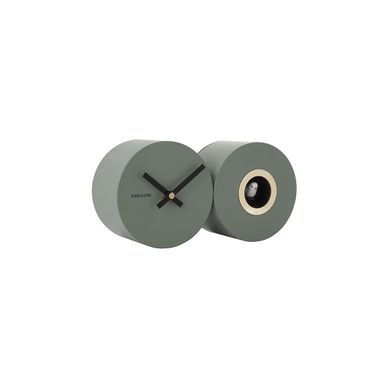 Horloge Murale Duo Cuckoo - Vert Jungle - 26 X 7,2 X 13 Cm - Karlsson