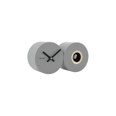 Horloge Murale Duo Cuckoo - Gris Souris - 26 X 7,2 X 13 Cm - Karlsson
