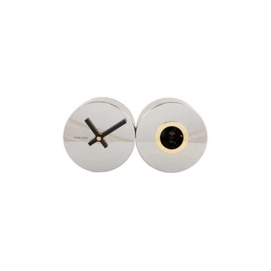 Horloge à Poser En Métal Duo Cuckoo Argent