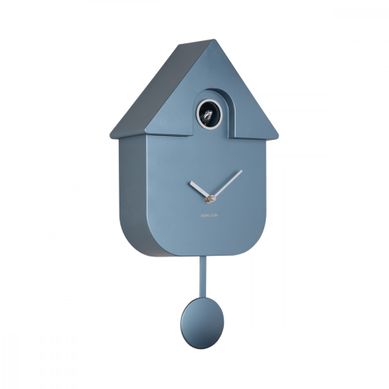 Horloge Coucou Moderne H40cm Bleu Métallique
