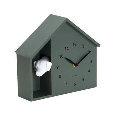 Horloge À Poser Peeking Doggy Vert Jungle