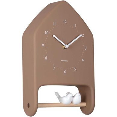 Horloge Murale Love Birds Marron