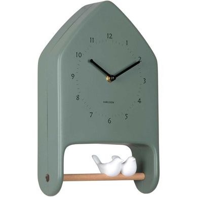Horloge Murale Love Birds Vert Jungle