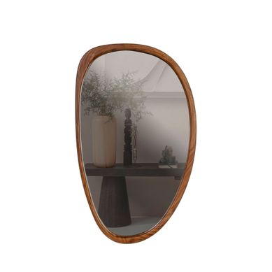 Leif - Miroir Organique En Bois 64x38cm - Bois Foncé