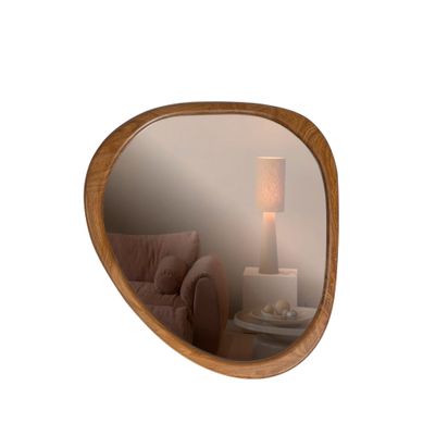 Leif - Miroir Organique En Bois  44x48cm - Bois Foncé