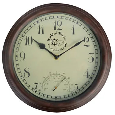 Horloge De Station Avec Thermomètre 30,5 Cm Tf007