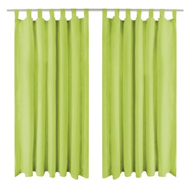 Rideau Occultant Avec Boucles 2 Pièces 140 X 175 Cm Vert