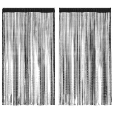 Rideau En Fils 2 Pièces 100 X 250 Cm Noir