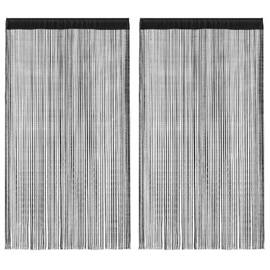 Rideau En Fils 2 Pièces 140 X 250 Cm Noir