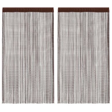 Rideau En Fils 2 Pièces 100 X 250 Cm Marron