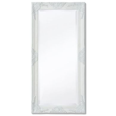 Miroir Mural Style Baroque 100x50 Cm Blanc