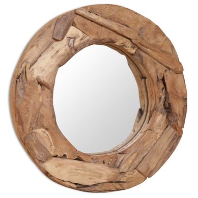 Miroir Décoratif Teck 60 Cm Rond