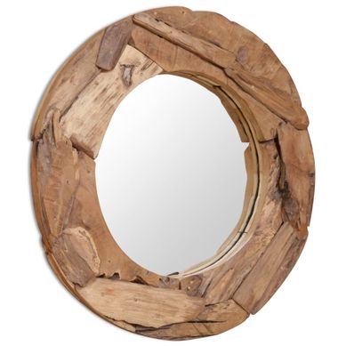 Miroir Décoratif Teck 80 Cm Rond