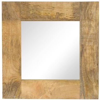 Miroir Bois De Manguier Massif 50 X 50 Cm