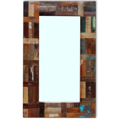 Miroir Bois De Récupération Massif 80x50 Cm