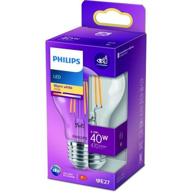 Pack De 6 Ampoules LED Philips Classic E27 100W équivalent - Blanc Chaud 2700K, Durée De Vie 15000h - Pour Un éclairage Traditionnel