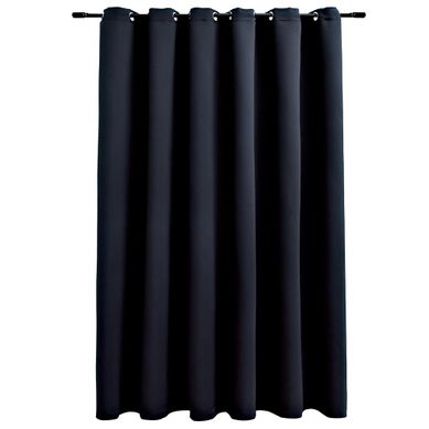 Rideau Occultant Avec Anneaux En Métal Noir 290x245 Cm