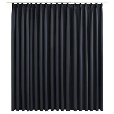 Rideau Occultant Avec Crochets Noir 290x245 Cm