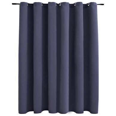 Rideau Occultant Et Anneaux En Métal Anthracite 290x245 Cm