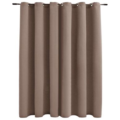 Rideau Occultant Avec Anneaux En Métal Taupe 290x245 Cm
