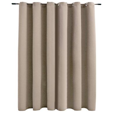 Rideau Occultant Avec Anneaux En Métal Beige 290x245 Cm