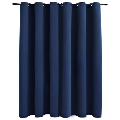Rideau Occultant Avec Anneaux En Métal Bleu 290x245 Cm
