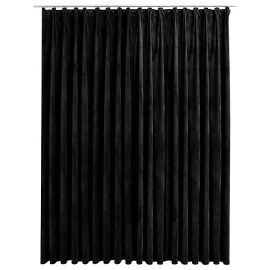 Rideau Occultant Avec Crochets Velours Noir 290x245 Cm