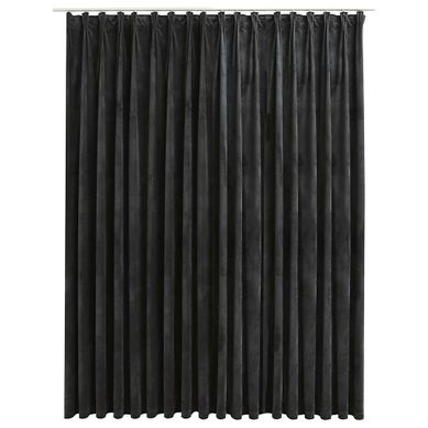 Rideau Occultant Avec Crochets Velours Anthracite 290x245 Cm
