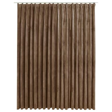 Rideau Occultant Avec Crochets Velours Beige 290x245 Cm