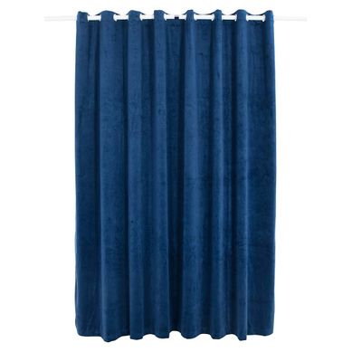 Rideau Occultant Et Anneaux Velours Bleu Foncé 290x245 Cm
