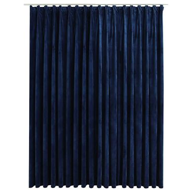 Rideau Occultant Avec Crochets Velours Bleu Foncé 290x245 Cm