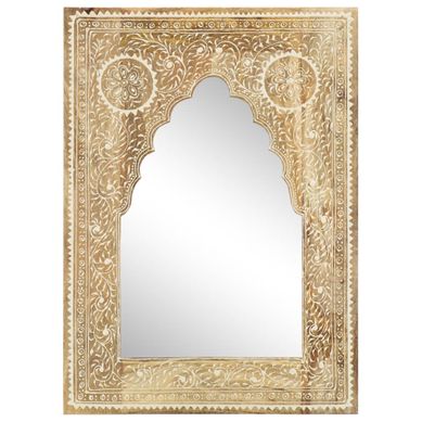 Miroir Peint À La Main 40x55 Cm Bois De Manguier Solide