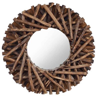 Miroir Mural 40 Cm Teck Rond