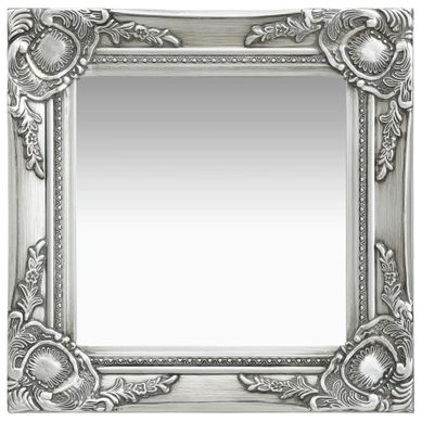 Miroir Mural Style Baroque 40x40 Cm Argenté