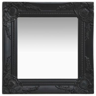 Miroir Mural Style Baroque 40x40 Cm Noir