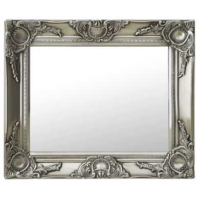 Miroir Mural Style Baroque 50x40 Cm Argenté Miroir Mural Style Baroque 50x40 Cm Argenté