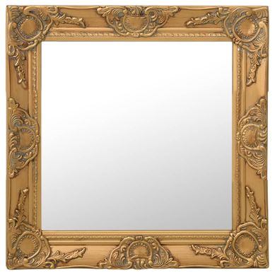 Miroir Mural Style Baroque 50x50 Cm Doré
