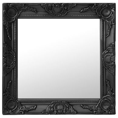 Miroir Mural Style Baroque 50x50 Cm Noir