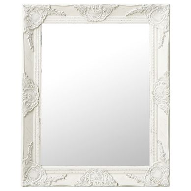 Miroir Mural Style Baroque 50x60 Cm Blanc Miroir Mural Style Baroque 50x60 Cm Blanc