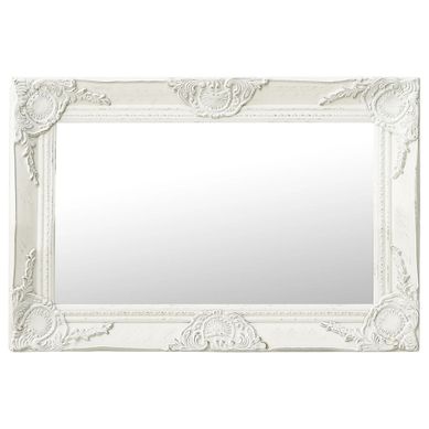 Miroir Mural Style Baroque 60x40 Cm Blanc Miroir Mural Style Baroque 60x40 Cm Blanc