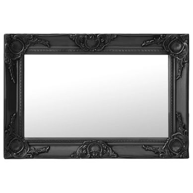 Miroir Mural Style Baroque 60x40 Cm Noir