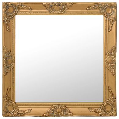 Miroir Mural Style Baroque 60x60 Cm Doré