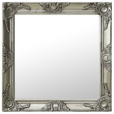 Miroir Mural Style Baroque 60x60 Cm Argenté